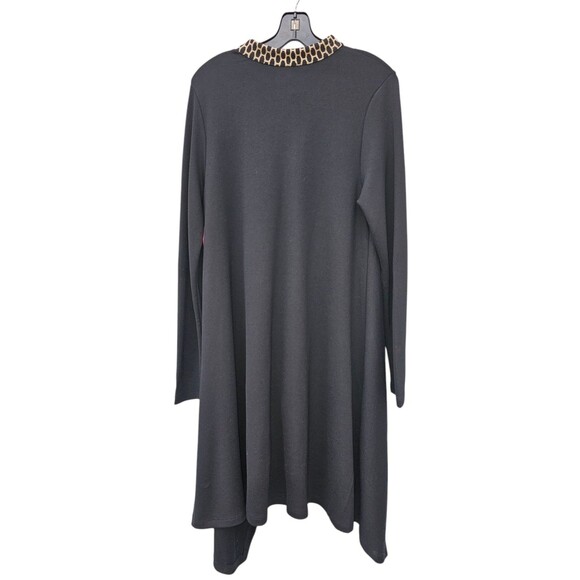 Alembika 2 Tunic Top Hi-Lo Lagenlook Asymmetrical Button Black Mandarin Collar - Picture 13 of 16